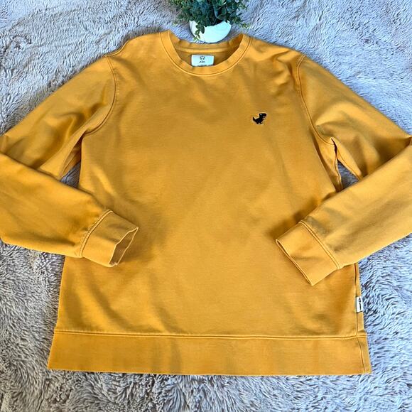 A-dam Yellow 'Gerar' Dinosaur T-Rex Pullover Sweatshirt Size: Large  Men's - Picture 1 of 15